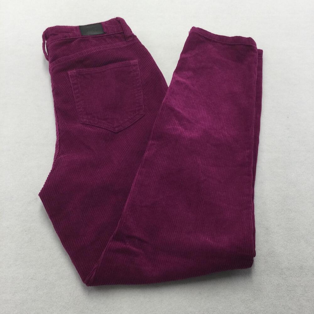 BDG Mom High-Rise Pants Womens 26 Purple Corduroy Straight Leg Casual Fall